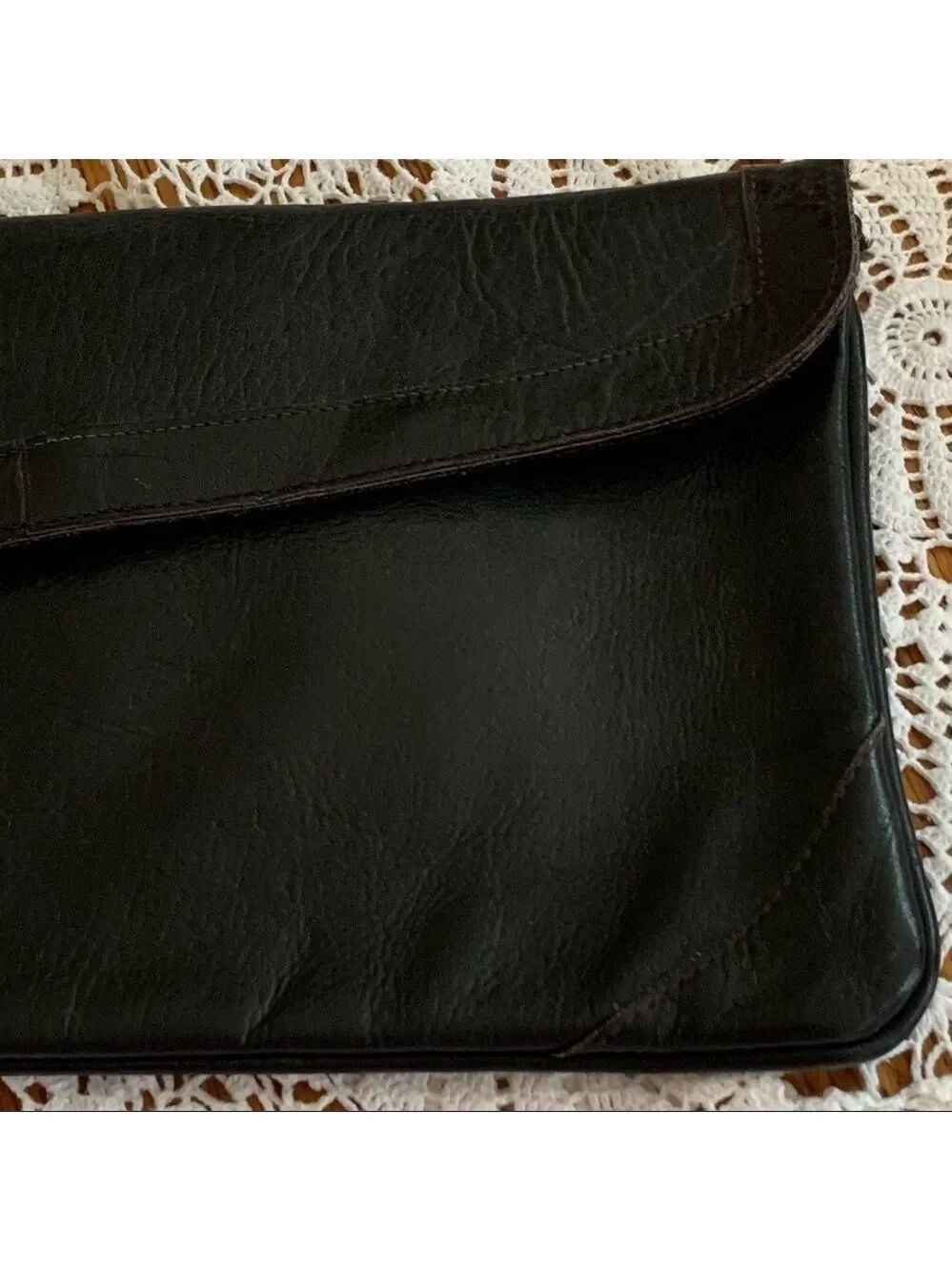 VINTAGE Genuine Leather envelope style clutch evening casual minimalist